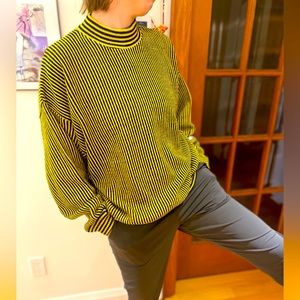 Yellow striped oversized knit